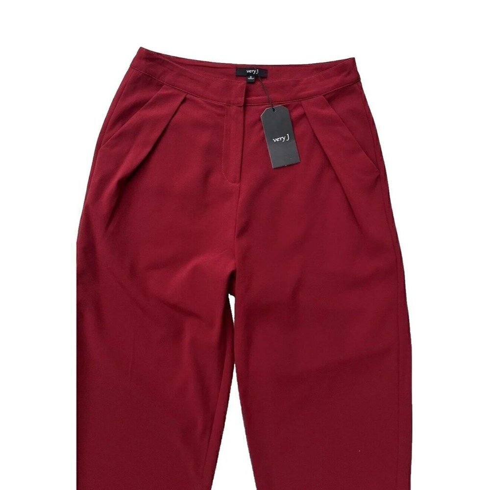Very J By Nasty Gal Women's Burgundy Tapered Pleated Pants Size S - Picture 4 of 15